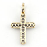 10k Yellow Gold 1.8CT Lab Grown Diamond Cross Pendant 5g Mens Religious Charm